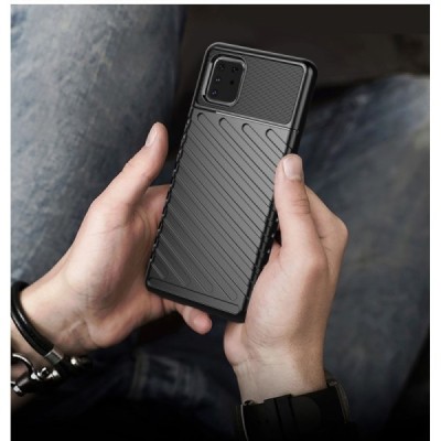 Thunder sustiprintos apsaugos Samsung Galaxy Note10 Lite (N770F) juodas kieto silikono (TPU) ir plastiko dėklas | Priedai.lt