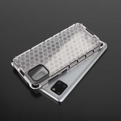 Honeycomb sustiprintos apsaugos Samsung Galaxy Note10 Lite (N770F) skaidrus kieto silikono (TPU) ir plastiko dėklas | Priedai.lt