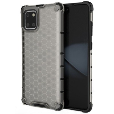 Honeycomb sustiprintos apsaugos Samsung Galaxy Note10 Lite (N770F) pilkas kieto silikono (TPU) ir plastiko dėklas | Priedai.lt