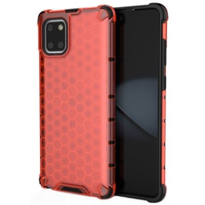 Honeycomb sustiprintos apsaugos Samsung Galaxy Note10 Lite (N770F) raudonas kieto silikono (TPU) ir plastiko dėklas | Priedai.lt
