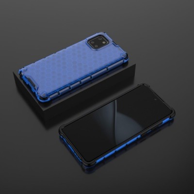 Honeycomb sustiprintos apsaugos Samsung Galaxy Note10 Lite (N770F) mėlynas kieto silikono (TPU) ir plastiko dėklas | Priedai.lt