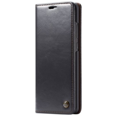 Samsung Galaxy A70 (A705F) CaseMe solidus atverčiamas juodas odinis dėklas - knygutė | Priedai.lt