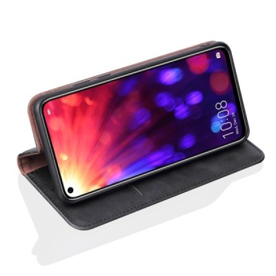 Deluxe atverčiamas juodas odinis Huawei Honor View 20 (V20) dėklas - knygutė | Priedai.lt