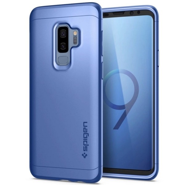 „Spigen“ Thin Fit 360 plastikust kaaned - sinine + kaitsev ekraaniklaas (Galaxy S9+)