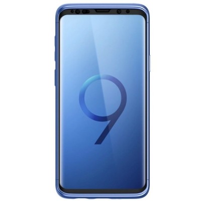 Spigen Thin Fit 360 plastikinis Samsung Galaxy S9+ (G965) mėlynas dėklas - nugarėlė + apsauginis ekrano stiklas | Priedai.lt