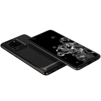 „Spigen“ Neo Hybrid Gunmetal sustiprintos apsaugos Samsung Galaxy S20 Ultra (G988) juodas dėklas | Priedai.lt