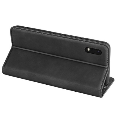 Samsung Galaxy XCover Pro (G715) juodas odinis atverčiamas dėklas - knygutė su magnetu | Priedai.lt