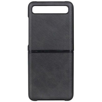 Samsung Galaxy Z Flip (F700) Slim Leather juodas odinis dėklas - nugarėlė | Priedai.lt