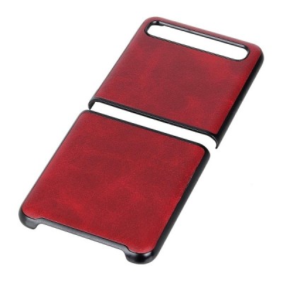 Samsung Galaxy Z Flip (F700) Slim Leather raudonas odinis dėklas - nugarėlė | Priedai.lt