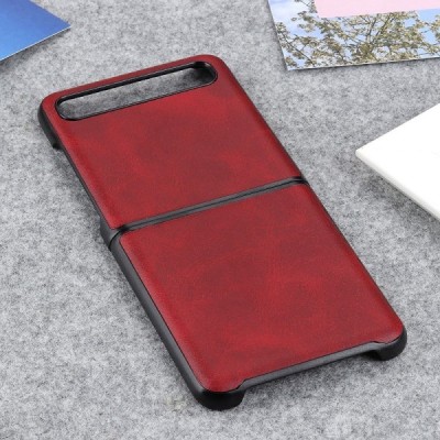 Samsung Galaxy Z Flip (F700) Slim Leather raudonas odinis dėklas - nugarėlė | Priedai.lt