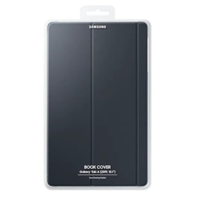 Originalus Samsung Galaxy Tab A 10.1 2019 (T515, T510) Book Cover EF-BT510 atverčiamas juodas odinis dėklas | Priedai.lt