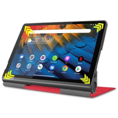 Lenovo Yoga Smart Tab 10.1 (YT-X705F, YT-X705L) atverčiamas raudonas odinis dėklas - knygutė | Priedai.lt
