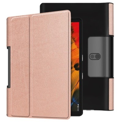 Lenovo Yoga Smart Tab 10.1 (YT-X705F, YT-X705L) atverčiamas auksinis odinis dėklas - knygutė | Priedai.lt