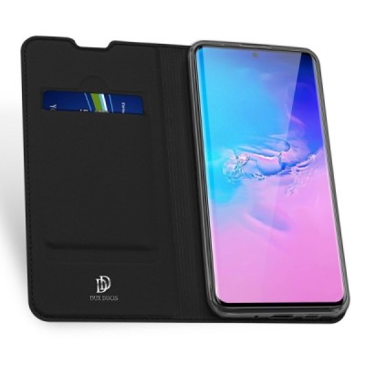 Samsung Galaxy S20 Ultra (G988) Dux Ducis Skin serijos juodas odinis atverčiamas dėklas - knygutė | Priedai.lt