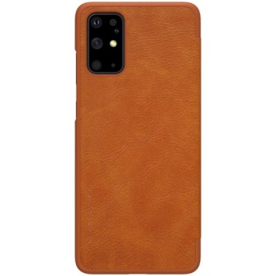 Samsung Galaxy S20+ Plus (G985) prabangus Nillkin Qin serijos rudas odinis atverčiamas dėklas - knygutė | Priedai.lt