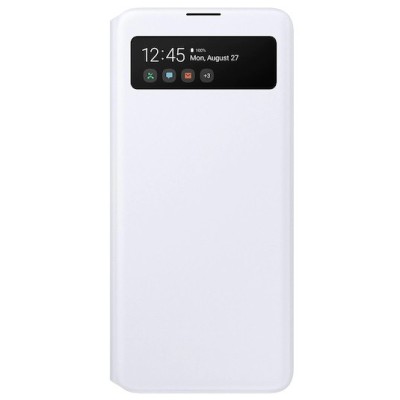 Samsung Galaxy A51 (A515) originalus S View Wallet Cover atverčiamas baltas dėklas - knygutė | Priedai.lt