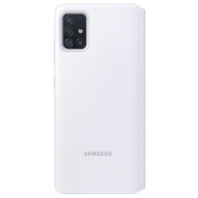 Samsung Galaxy A51 (A515) originalus S View Wallet Cover atverčiamas baltas dėklas - knygutė | Priedai.lt