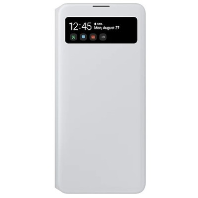 Samsung Galaxy A71 (A715) originalus S View Wallet Cover atverčiamas baltas dėklas - knygutė | Priedai.lt