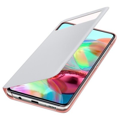 Samsung Galaxy A71 (A715) originalus S View Wallet Cover atverčiamas baltas dėklas - knygutė | Priedai.lt