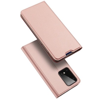 Samsung Galaxy S20 Ultra (G988) Dux Ducis Skin serijos rožinis odinis atverčiamas dėklas - knygutė | Priedai.lt