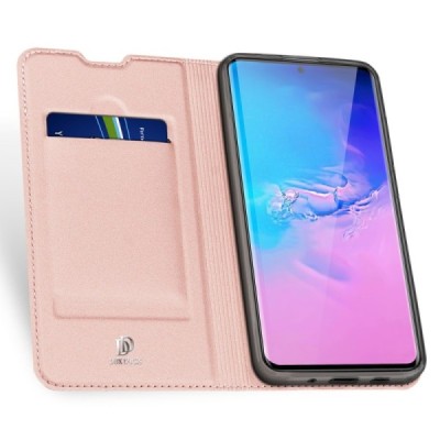 Samsung Galaxy S20 Ultra (G988) Dux Ducis Skin serijos rožinis odinis atverčiamas dėklas - knygutė | Priedai.lt