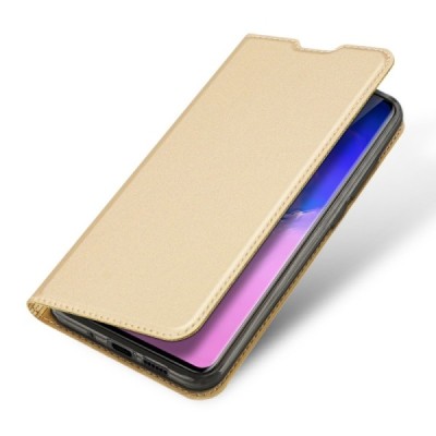 Samsung Galaxy S20 Ultra (G988) Dux Ducis Skin serijos auksinis odinis atverčiamas dėklas - knygutė | Priedai.lt