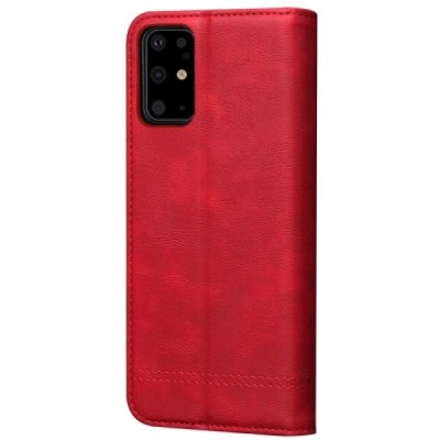 Deluxe atverčiamas raudonas odinis Samsung Galaxy S20+ Plus (G985) dėklas - knygutė | Priedai.lt