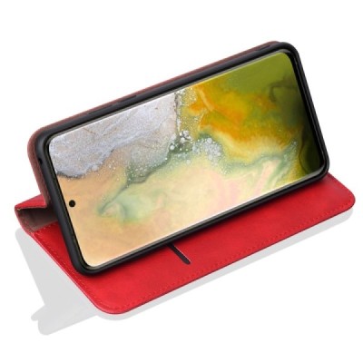Deluxe atverčiamas raudonas odinis Samsung Galaxy S20+ Plus (G985) dėklas - knygutė | Priedai.lt