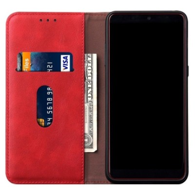 Deluxe atverčiamas raudonas odinis Samsung Galaxy S20+ Plus (G985) dėklas - knygutė | Priedai.lt