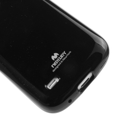 Mercury juodas Samsung Galaxy S4 mini TPU kieto silikono dėklas (nugarėlė) / Priedai.lt