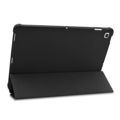 Samsung Galaxy Tab A 10.1 2019 (T515, T510) solidus atverčiamas juodas odinis dėklas - knygutė (sulankstomas) / Priedai.lt
