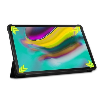Samsung Galaxy Tab A 10.1 2019 (T515, T510) solidus atverčiamas juodas odinis dėklas - knygutė (sulankstomas) / Priedai.lt