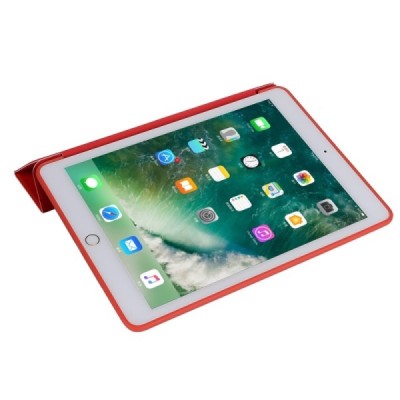 Apple iPad 10,2 (2019) solidus atverčiamas raudonas odinis dėklas - knygutė (sulankstomas) / Priedai.lt