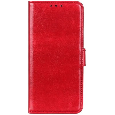LG K40S (LM-X430) atverčiamas raudonas odinis dėklas, knygutė - piniginė | Priedai.lt