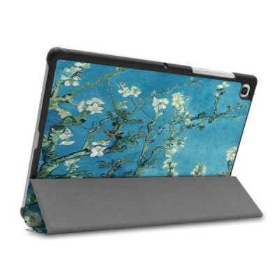 Samsung Galaxy Tab S5e (T720, T725) atverčiamas spalvotas „Sakura“ odinis dėklas - knygutė / Priedai.lt
