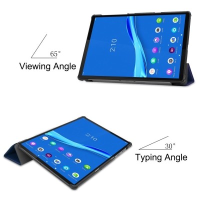 Lenovo Tab M10 Plus 10.3" (X606F) atverčiamas mėlynas odinis dėklas (sulankstomas) | Priedai.lt