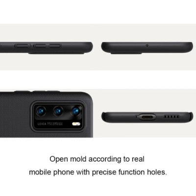Huawei P40 Nillkin Frosted Shield juodas plastikinis dėklas, nugarėlė | Priedai.lt
