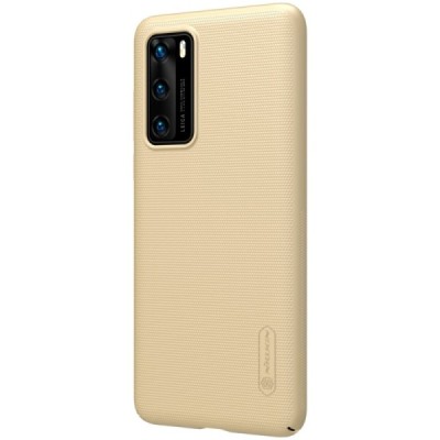 Huawei P40 Nillkin Frosted Shield auksinis plastikinis dėklas, nugarėlė | Priedai.lt