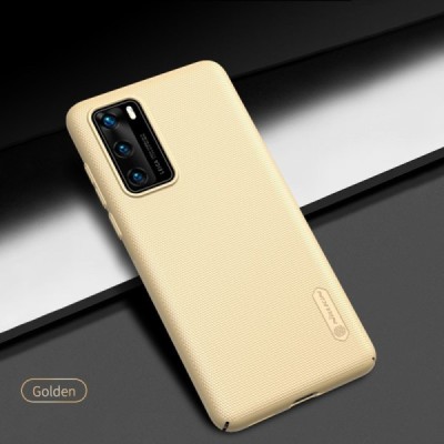 Huawei P40 Nillkin Frosted Shield auksinis plastikinis dėklas, nugarėlė | Priedai.lt