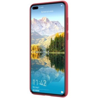 Huawei P40 Nillkin Frosted Shield raudonas plastikinis dėklas, nugarėlė | Priedai.lt