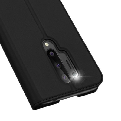 Dux Ducis Skin serijos OnePlus 8 Pro juodas odinis atverčiamas dėklas | Priedai.lt