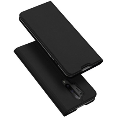 Dux Ducis Skin serijos OnePlus 8 Pro juodas odinis atverčiamas dėklas | Priedai.lt