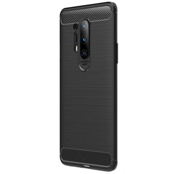 „Carbon“ Kõva silikoon (TPU) kaaned - must (OnePlus 8 Pro)