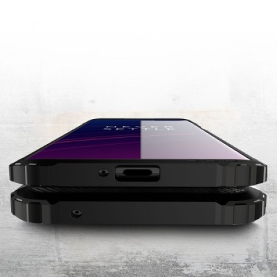 Sustiprintos apsaugos OnePlus 8 Pro juodas kieto silikono (TPU) ir plastiko dėklas / Priedai.lt