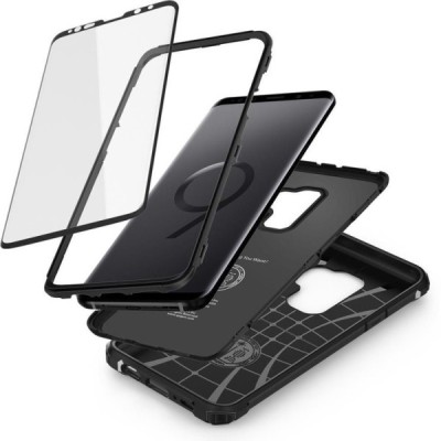 „Spigen“ Pro Guard Samsung Galaxy S9+ (G965) juodas kieto silikono dėklas / Priedai.lt