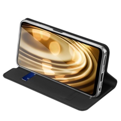„Dux Ducis“ Skin serijos Huawei P40 Lite juodas odinis atverčiamas dėklas / Priedai.lt
