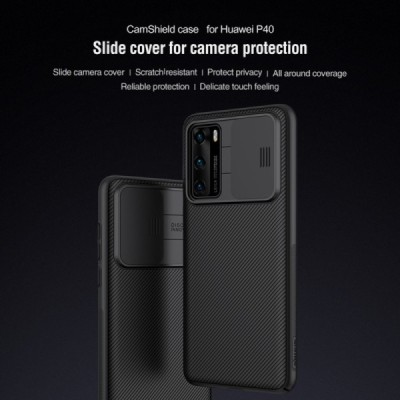Huawei P40 „Nillkin“ CamShield juodas dėklas, nugarėlė su kameros apsauga | Priedai.lt