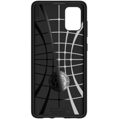 Spigen Liquid Air Samsung Galaxy A51 (A515F) juodas kieto silikono TPU dėklas | Priedai.lt