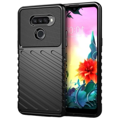 LG K50S (LM-X540) kieto silikono TPU juodas dėklas - nugarėlė / Priedai.lt