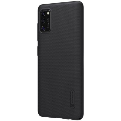 Samsung Galaxy A41 „Nillkin“ Frosted Shield juodas plastikinis dėklas, nugarėlė | Priedai.lt